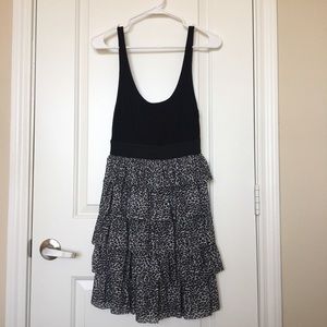 Layered Ruffle Skirt Dress in Animal Print